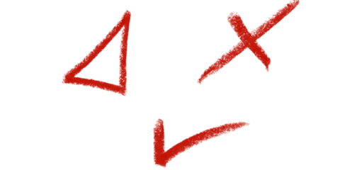 Abstract Symbolism Red Triangle X and Chevron on Black Canvas Geometric Grunge Art with on transparent background