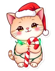 cat with christmas ball