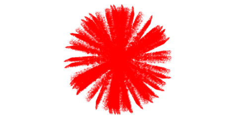 Bold Red Bloom Abstract Art on Black Background Explosive Floral Design Element Artistic on transparent background