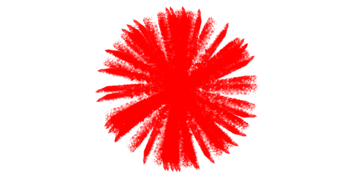 Bold Red Bloom Abstract Art on Black Background Explosive Floral Design Element Artistic on transparent background