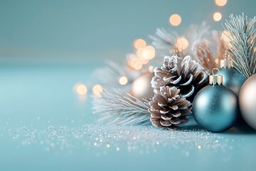 christmas background with christmas tree and balls