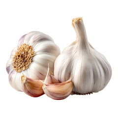 Obraz premium Garlic Bulb and Cloves Isolated