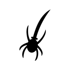 Stylized abstract spider icon with a sharp blade weapon Vector, illustration