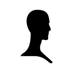 Human head profile silhouette icon on white background Vector, illustration