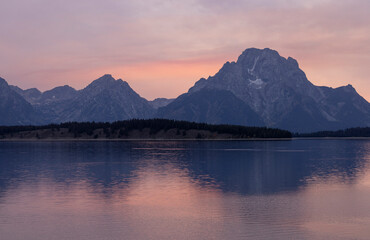 Beautiful Sunset Over the Teton Range Wyoming