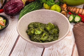 Indian cuisine - Palak paneer cheese with spinach