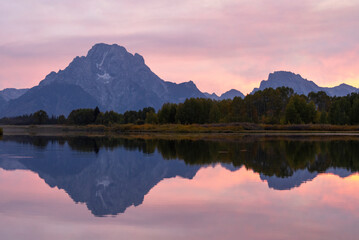Beautiful Sunset Over the Teton Range Wyoming