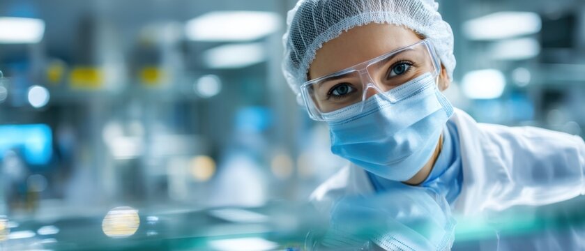 Young female scientist working in modern laboratory environment