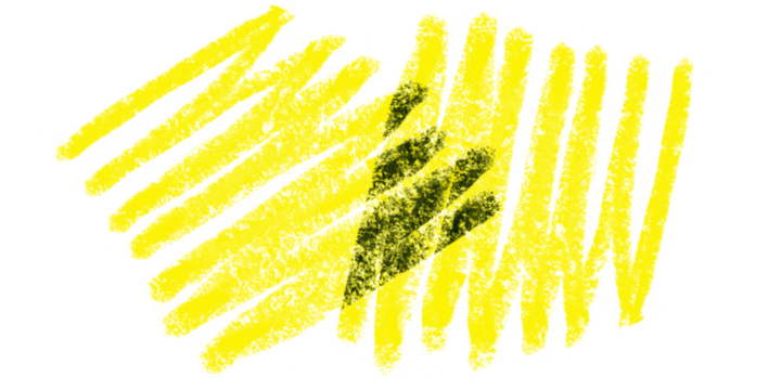 Yellow Crayon Strokes Art Illustration Hand Drawn Texture Abstract Design Line Grunge Graphic on transparent background