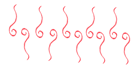 Red Swirls Abstract Design Black Background Artistic Shapes Pattern Decorative Twirl Element on transparent background