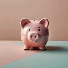 A charming pink piggy bank, ready to inspire and assist financial planning. Symbolizing savings, investment, and financial security in a colorful and inviting display.