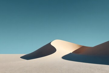 Gentle dune curves forming abstract shapes in a quiet desert scene