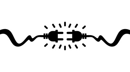 Obraz premium Electrical power plug connection icon illustration, symbolizing energy, solution, partnership, problem-solving, or a successful link