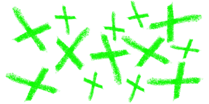 Neon Green Chalk Crosses on Black Background Abstract Graphic Design Pattern Vibrant Art on transparent background