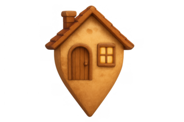House map pin icon concept for real estate, home location, residential property, navigation, and address finding