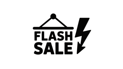 Announcing flash sale with lightning bolt for limited time discounts