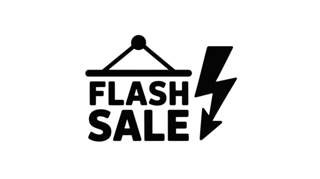 Announcing flash sale with lightning bolt for limited time discounts
