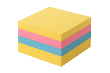 Fototapeta premium Stack of colorful sticky notes providing an office reminder or task management concept on transparent background