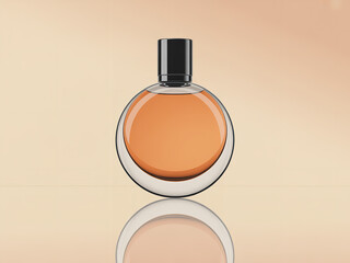 Luxury transparent blue glass perfume bottle vector illustration for beauty and fashion cosmetic care