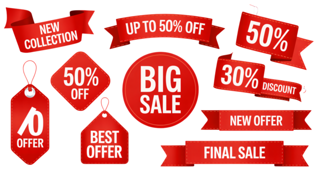Boost sales with these eye-catching discount and offer label graphics - Powered by Adobe