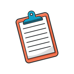 Orange clipboard with notes for planning and organizing assignments