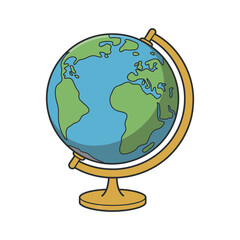 Globe earth vector illustration on transparent background