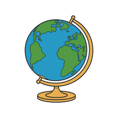 Earth globe vector illustration on transparent background