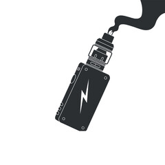 Electronic Vape Device Smoking with White Background