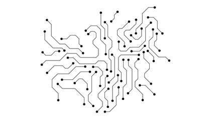Circuit board digital abstract background. Motherboard technology texture design. AI semiconductor and computer processor on tech bg. Vector illustration