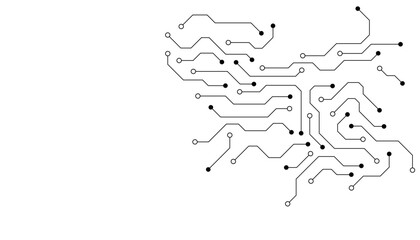 Technology digital circuit board background. Technology black circuit diagram.High-tech connection system on a white background.