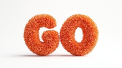 Colorful fur letters forming the word 'GO' for motivational, vibrant, and playful designs.