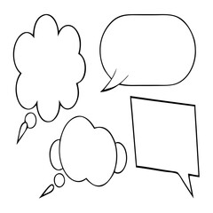 Hand-Drawn Comic Speech Bubbles &ndash; Doodle Chat Balloon Vector Set &ndash; Doodle Comic Chat Balloons &ndash; Hand-Sketched Speech and Thought Bubble Vector Pack &ndash; set of comic speech bubbles &ndash; Talk bubble 