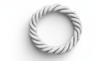 A minimalistic white rope circle design, perfect for backgrounds or decorative elements in various creative projects.