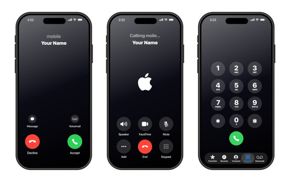 Call interface showcasing iPhone 17 Pro Max on iOS 26 with accept reject FaceTime video ring volume keypad recents caller ID message options shown in a clean updated layout illustration..