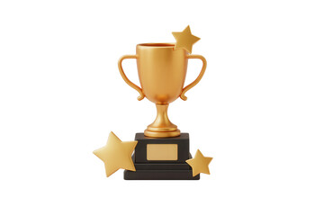 Celebrate your victories with this gleaming golden trophy, a symbol of success and achievement adorned with radiant stars, perfect for awards, contests, and recognizing outstanding performance