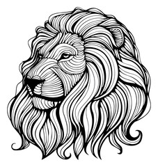 Obraz premium PNG Zendoodle lion illustration drawing animal.