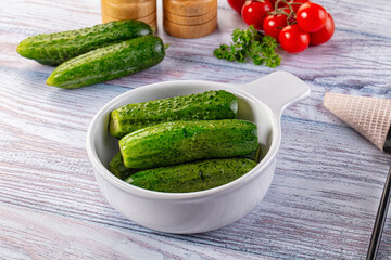 Homemade lightly salted cucumbers snack