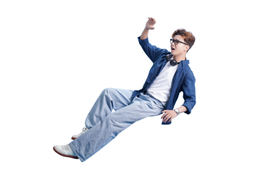 Young Man in Contemplation: A young man, in a casual yet trendy ensemble, is deep in thought, capturing his pensive gaze as he explores the world around him. - Powered by Adobe