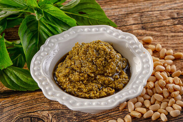 Italian Pesto sauce with basil