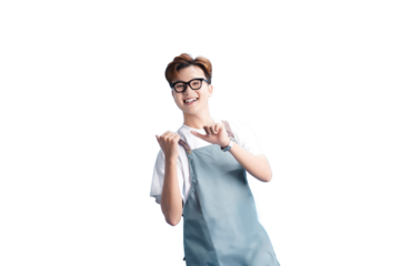 Joyful Presentation: A cheerful individual, adorned in stylish spectacles, showcases an energetic attitude and lively demeanor with a gesture of the hand. The image captures positivity and eagerness.