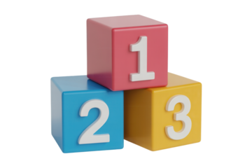 Vibrant learning blocks creatively stacked, perfect for educational resources and children's products, offering playful numeric discovery and fostering early math skills in a colorful, engaging way