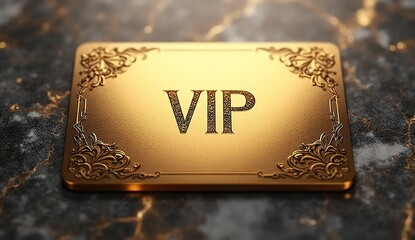modern 3d vip card set on matte textured background