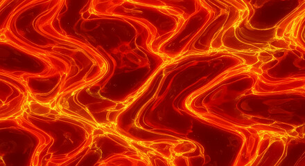 Molten lava flow fiery abstract texture background surface.