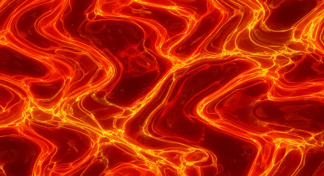 Molten lava flow fiery abstract texture background surface.