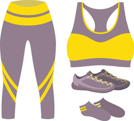 vector illustration of a set of sports shoes