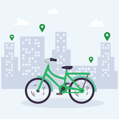 bicycle on the city street