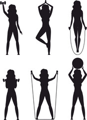 silhouettes of girls