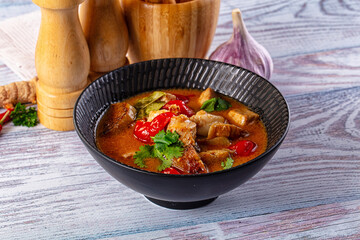 Thai Tom Yum soup with chicken