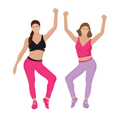 two young women doing yoga