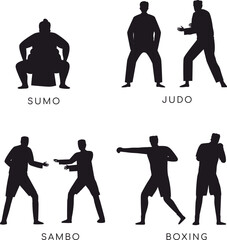 vector silhouettes of fighter